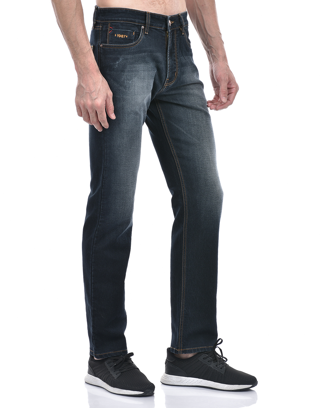 Numero Uno Men Solid Dark Blue Jeans